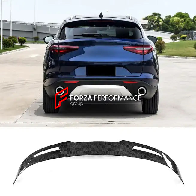 DRY CARBON REAR SPOILER V2 for ALFA ROMEO STELVIO 949 2017 - 2023  Set includes:  Rear Spoiler