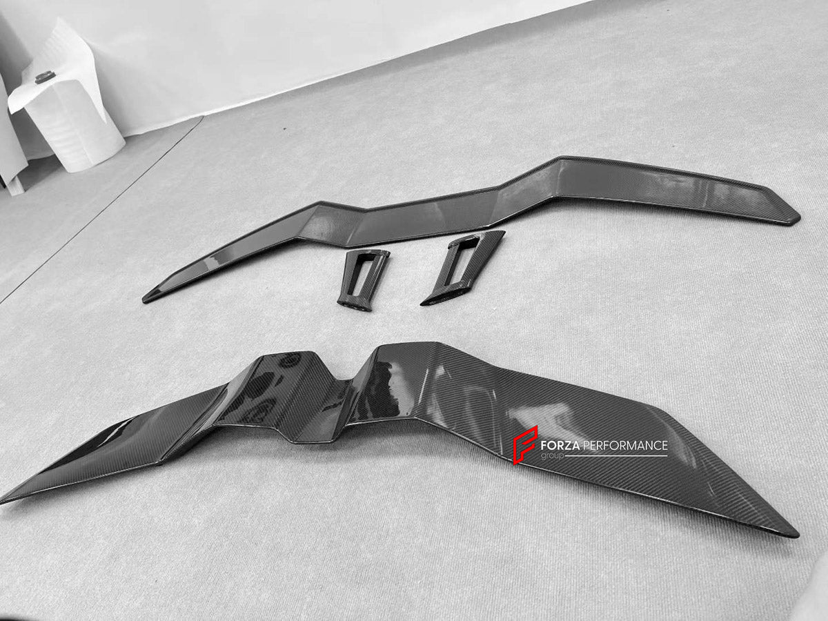 DRY CARBON REAR SPOILER WING AND ENGINE COVER for LAMBORGHINI REVUELTO 2023+ FORZA PERFORMANCE custom fit 1016 Industries Style

Set includes:
Rear Spoiler Wing
Engine Cover

Material: Dry Carbon

NOTE: Professional installation is required.