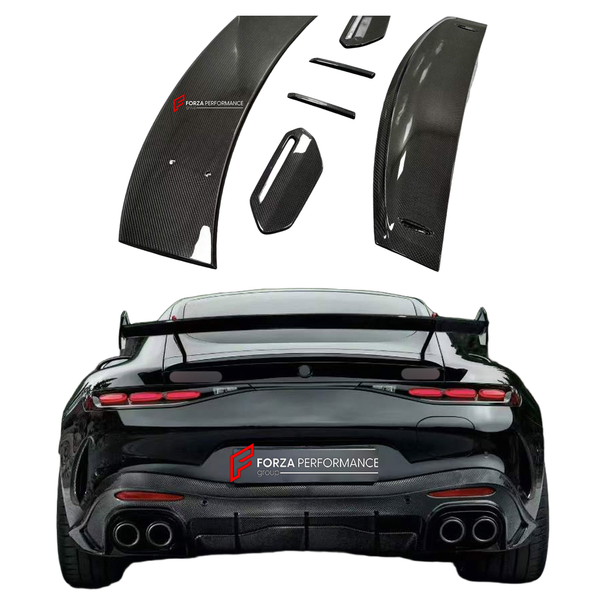 DRY CARBON REAR SPOILER WING for MERCEDES-BENZ AMG GT43 GT55 GT63 C192 COUPE 2024+

Set includes:
Rear Spoiler Wing

Material: Dry Carbon

NOTE: Professional installation is required.