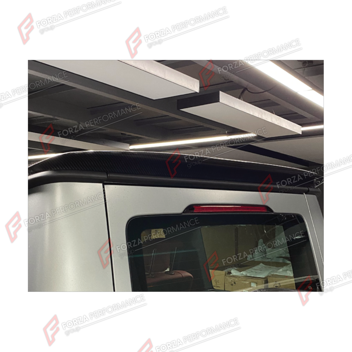 DRY CARBON REAR SPOILER WING for MERCEDES-BENZ G-CLASS W465 G63 G450D G500 G550 2025+ FORZA PERFORMANCE custom fit M Style

Set includes:
Rear Spoiler Wing

Material: Dry Carbon

NOTE: Professional installation is required.