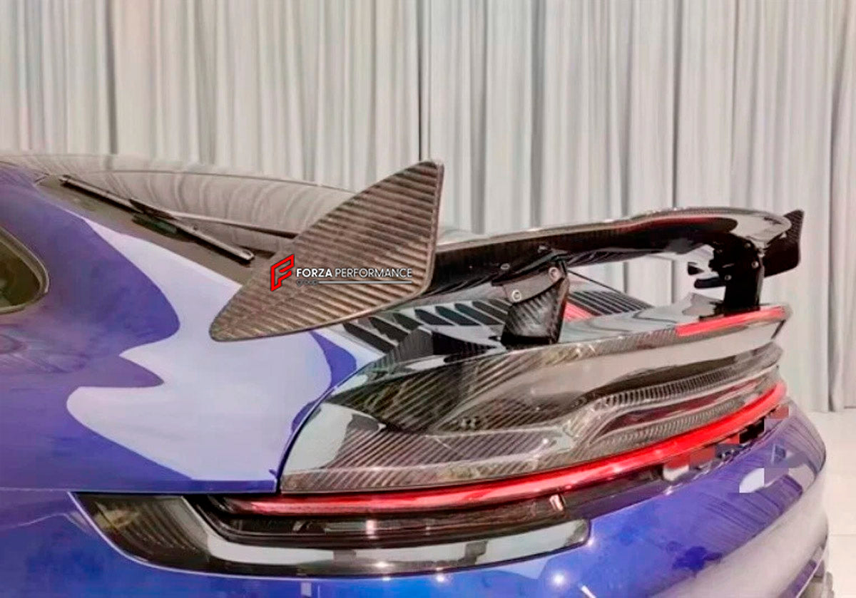 DRY CARBON Rear Spoiler Wing for Porsche 911 992 2019+
Set includes:

Rear Spoiler Wing
Material: Dry Carbon

NOTE: Professional installation is required.