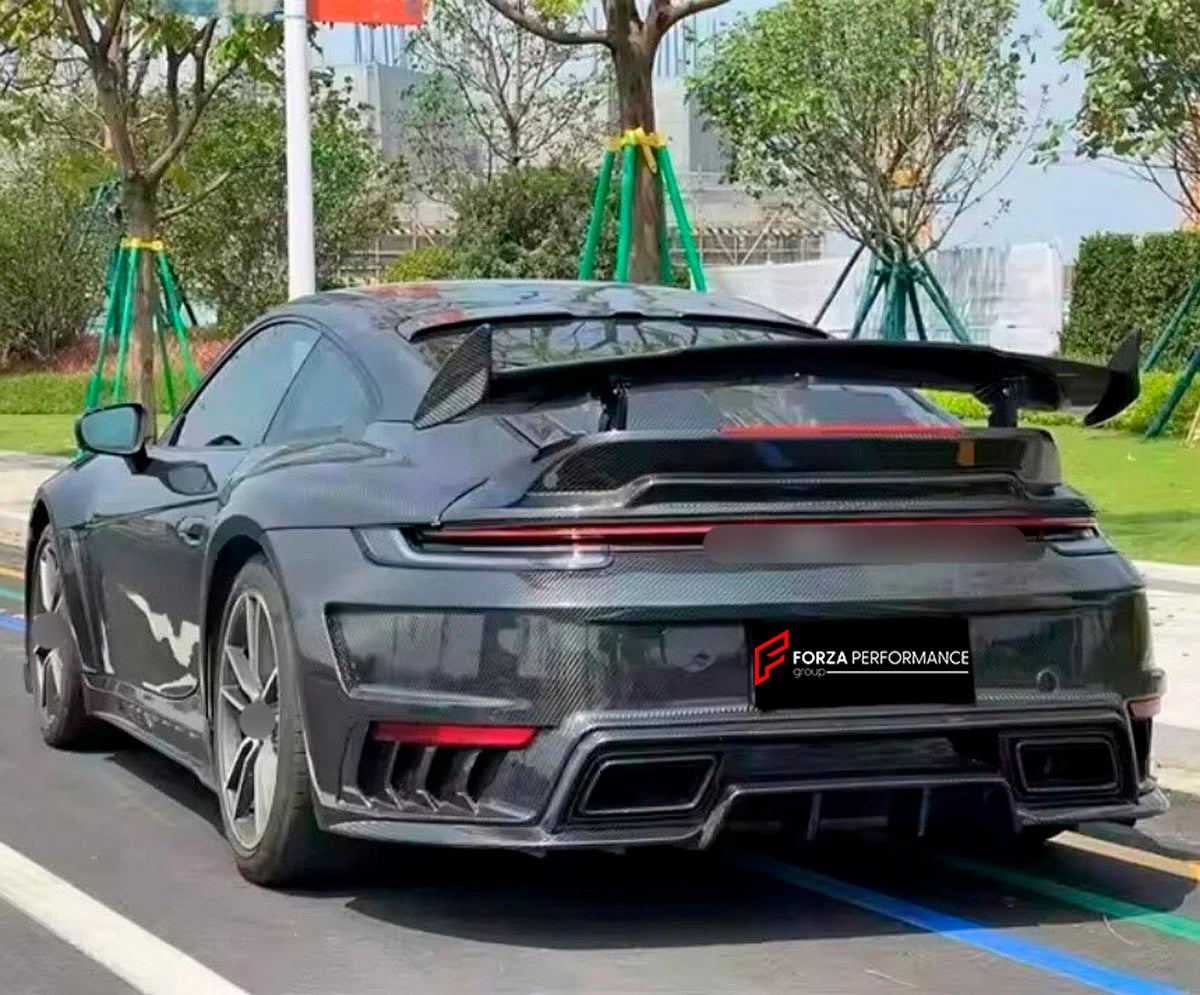 DRY CARBON Rear Spoiler Wing for Porsche 911 992 2019+
Set includes:

Rear Spoiler Wing
Material: Dry Carbon

NOTE: Professional installation is required.
