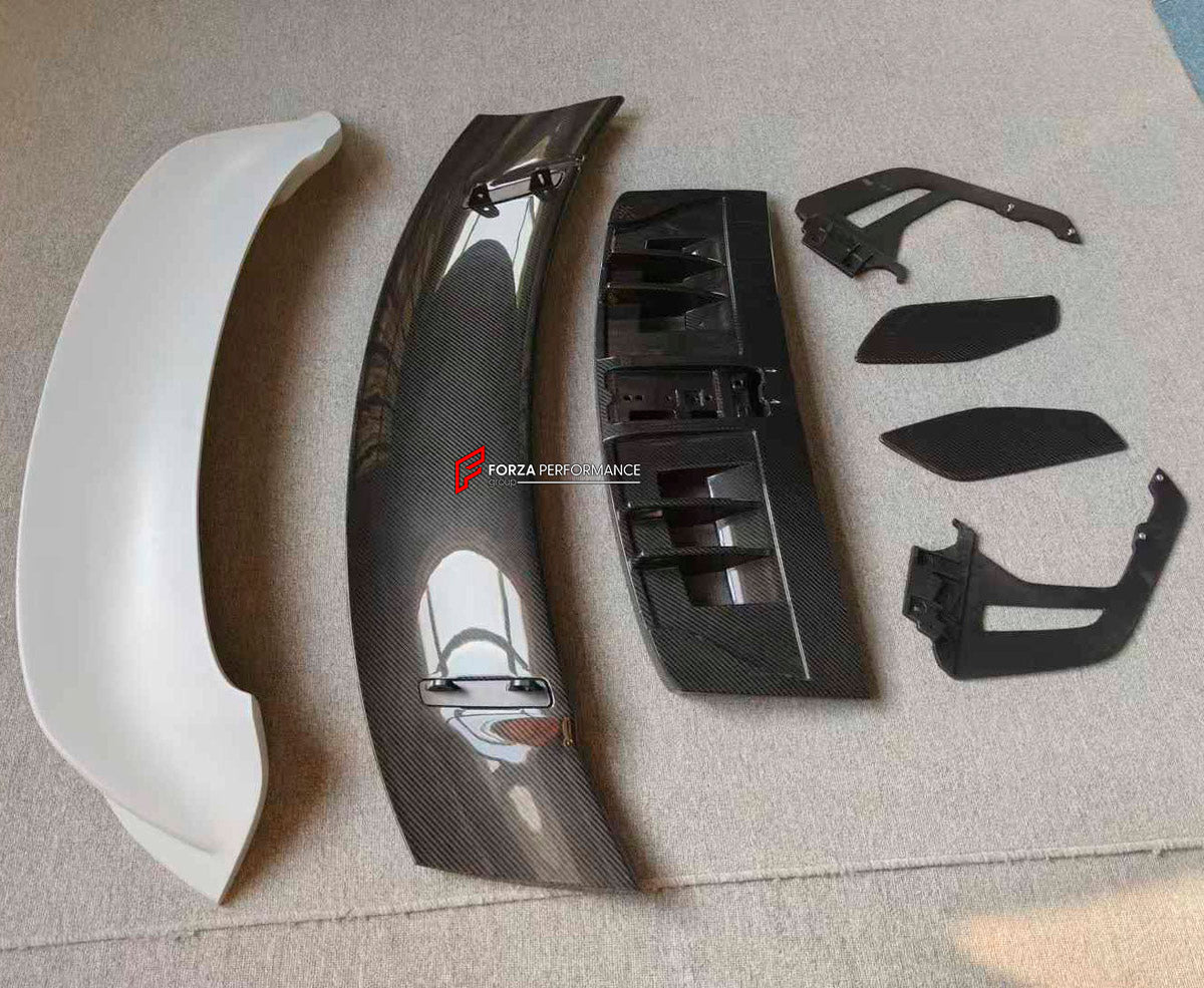 DRY CARBON Rear Spoiler Wing for Porsche 911 992 GT3 2019+
Set includes:

Rear Spoiler Wing
Material: Dry Carbon

NOTE: Professional installation is required.