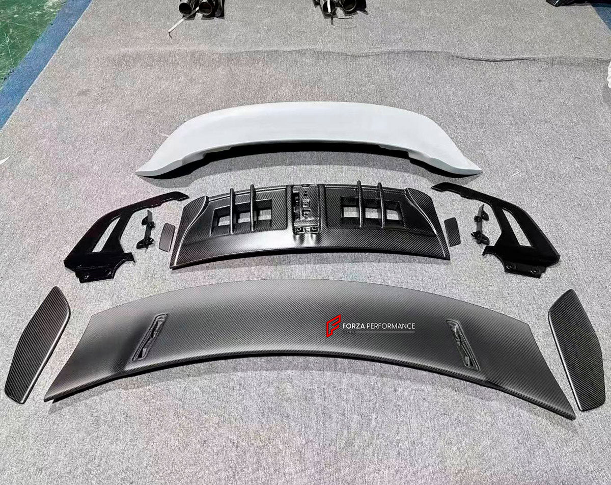 DRY CARBON Rear Spoiler Wing for Porsche 911 992 GT3 2019+
Set includes:

Rear Spoiler Wing
Material: Dry Carbon

NOTE: Professional installation is required.
