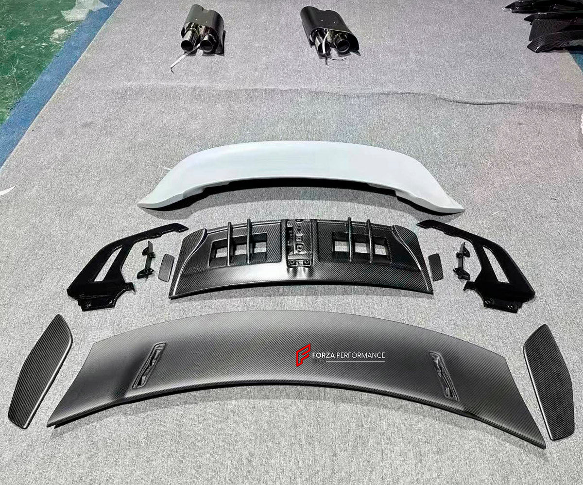 DRY CARBON Rear Spoiler Wing for Porsche 911 992 GT3 2019+
Set includes:

Rear Spoiler Wing
Material: Dry Carbon

NOTE: Professional installation is required.