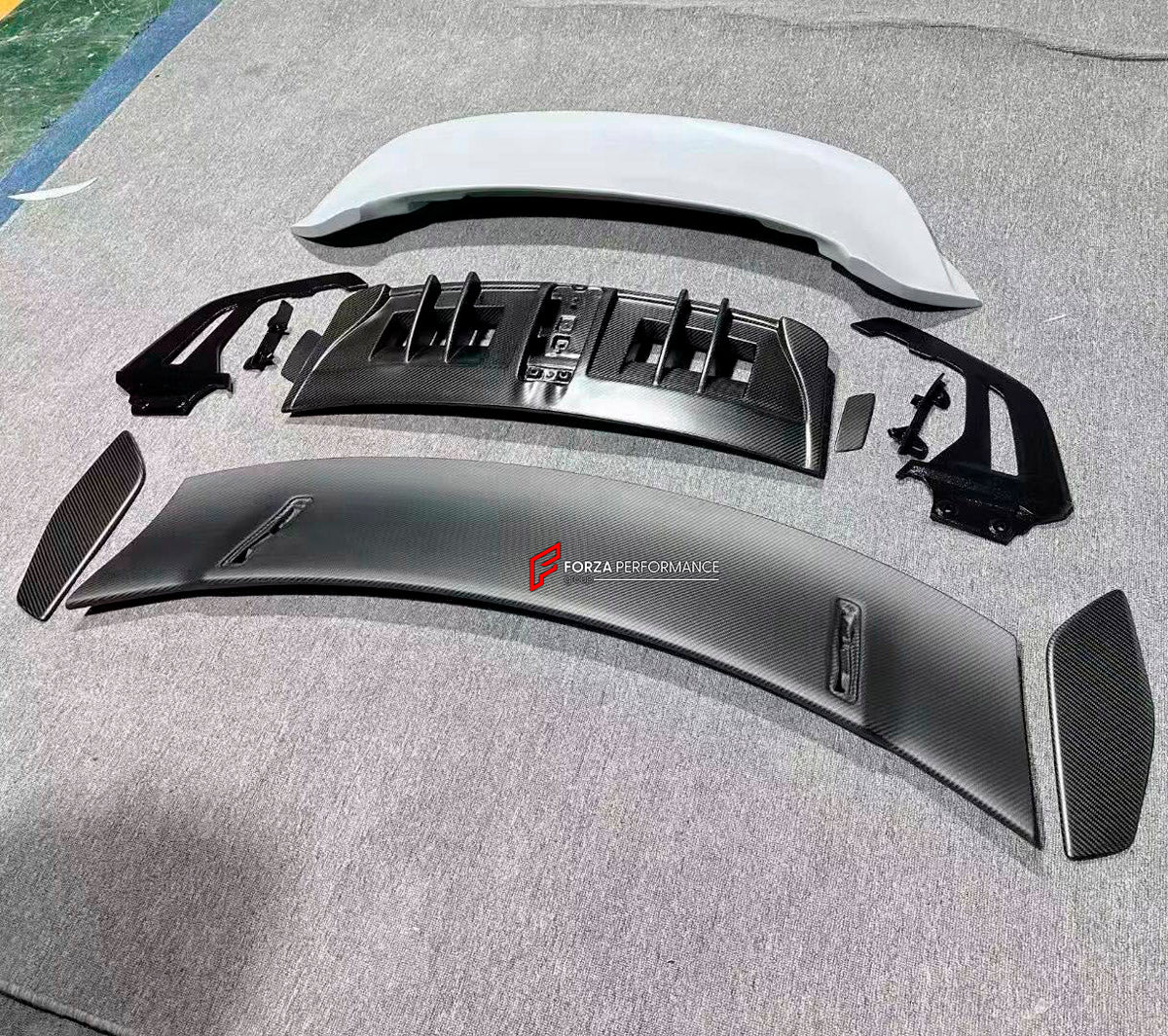 DRY CARBON Rear Spoiler Wing for Porsche 911 992 GT3 2019+
Set includes:

Rear Spoiler Wing
Material: Dry Carbon

NOTE: Professional installation is required.
