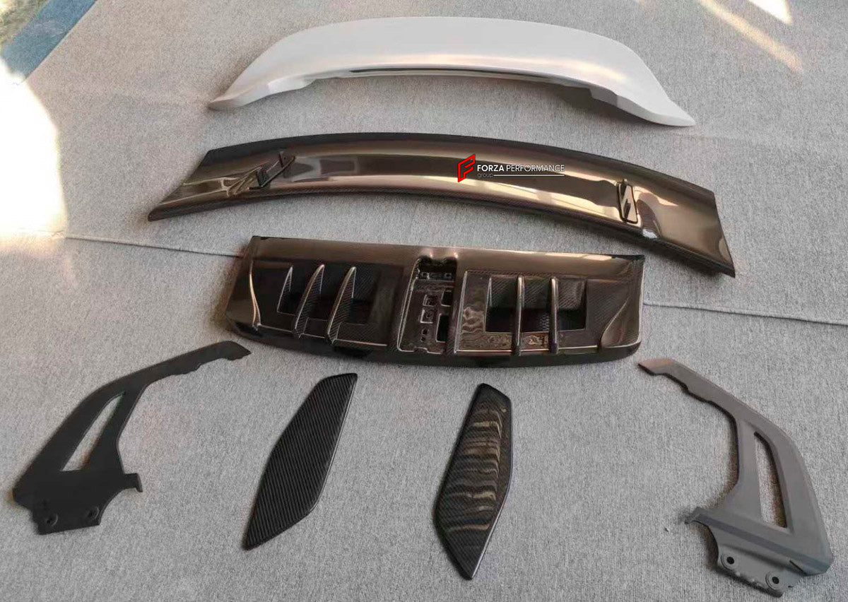 DRY CARBON Rear Spoiler Wing for Porsche 911 992 GT3 2019+
Set includes:

Rear Spoiler Wing
Material: Dry Carbon

NOTE: Professional installation is required.