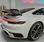 DRY CARBON Rear Spoiler Wing for Porsche 911 992 GT3 2019+
Set includes:

Rear Spoiler Wing
Material: Dry Carbon

NOTE: Professional installation is required.