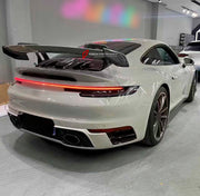 DRY CARBON Rear Spoiler Wing for Porsche 911 992 GT3 2019+
Set includes:

Rear Spoiler Wing
Material: Dry Carbon

NOTE: Professional installation is required.