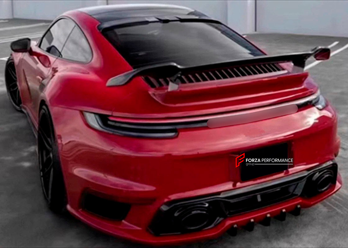 DRY CARBON Rear Spoiler Wing for Porsche 911 992 Turbo 2019+
Set includes:

Rear Spoiler Wing
Material: Dry Carbon

NOTE: Professional installation is required.