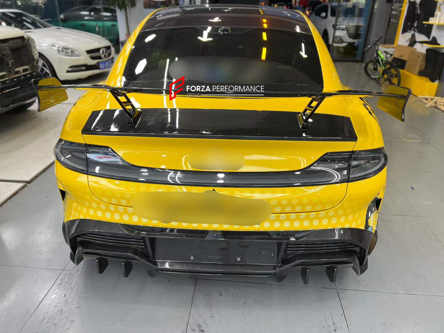 DRY CARBON REAR SPOILER WING for XIAOMI SU7 2024+ FORZA PERFORMANCE custom fit buy CGW style design