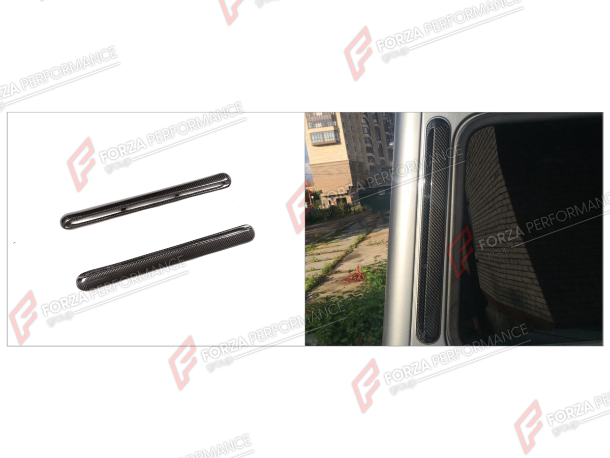 DRY CARBON REAR WINDOW AIR VENT TRIMS for MERCEDES-BENZ G-CLASS W463 2008 - 2018

Set includes:
Rear Window Air Vent Trims

Material: Dry Carbon

NOTE: Professional installation is required.