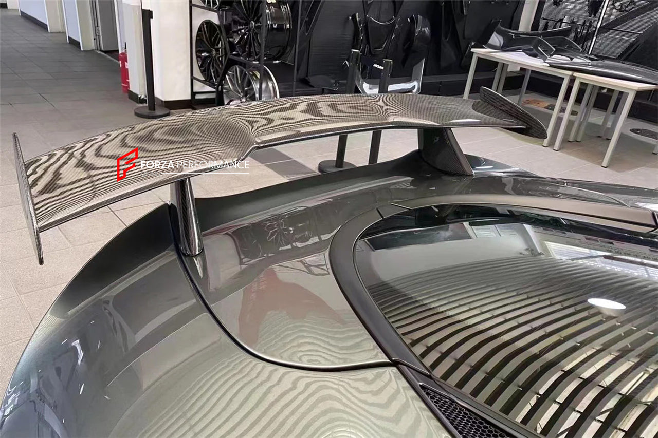 DRY CARBON REAR WING SPOILER for MCLAREN GT 2019 - 2023
Set includes:
Rear Spoiler
Material: Carbon fiber
NOTE: Professional installation is required
CONTACT US FOR PRICING