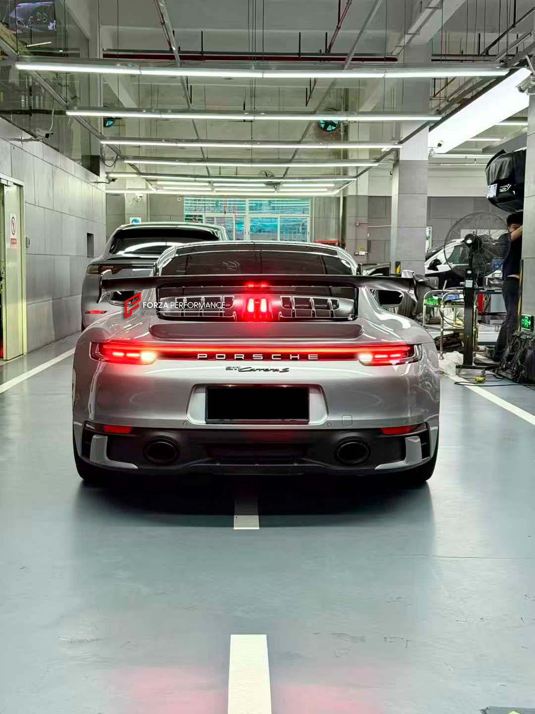 DRY CARBON REAR WING SPOILER with ENGINE LID for PORSCHE 911 992.1 CARRERA 2019 - 2024 upgrade to GT3