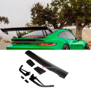 DRY CARBON REAR WING SPOILER for PORSCHE 911 992 GT3 2022+ Forza Performance Custom fit High Kick Swan Neck GT Wing VERUS ENGINEERING STYLE Drag Race Time Attack Downforce
Set includes:

Rear GT Wing
Swan Neck Wing Uprights (2 Pieces)
Wing Mounting Base Plates (2 Pieces)
Wing End Caps (2 Pieces)
Mounting Hardware
Material: Dry Carbon

NOTE: Professional installation is required. For Track GT3 GT4.