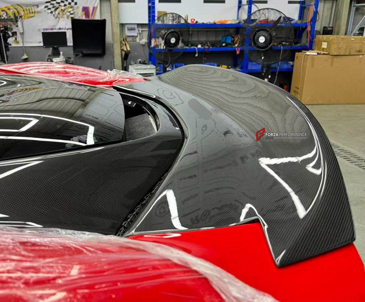 DRY CARBON REPLACEMENT BODY KIT for FERRARI 296 GTS GTB

Set includes:
Front Lip
Side Skirts
Side Air Inlet Trims
Ducktail Spoiler
Rear Diffuser
Material: Dry Carbon

NOTE: Professional installation is required.