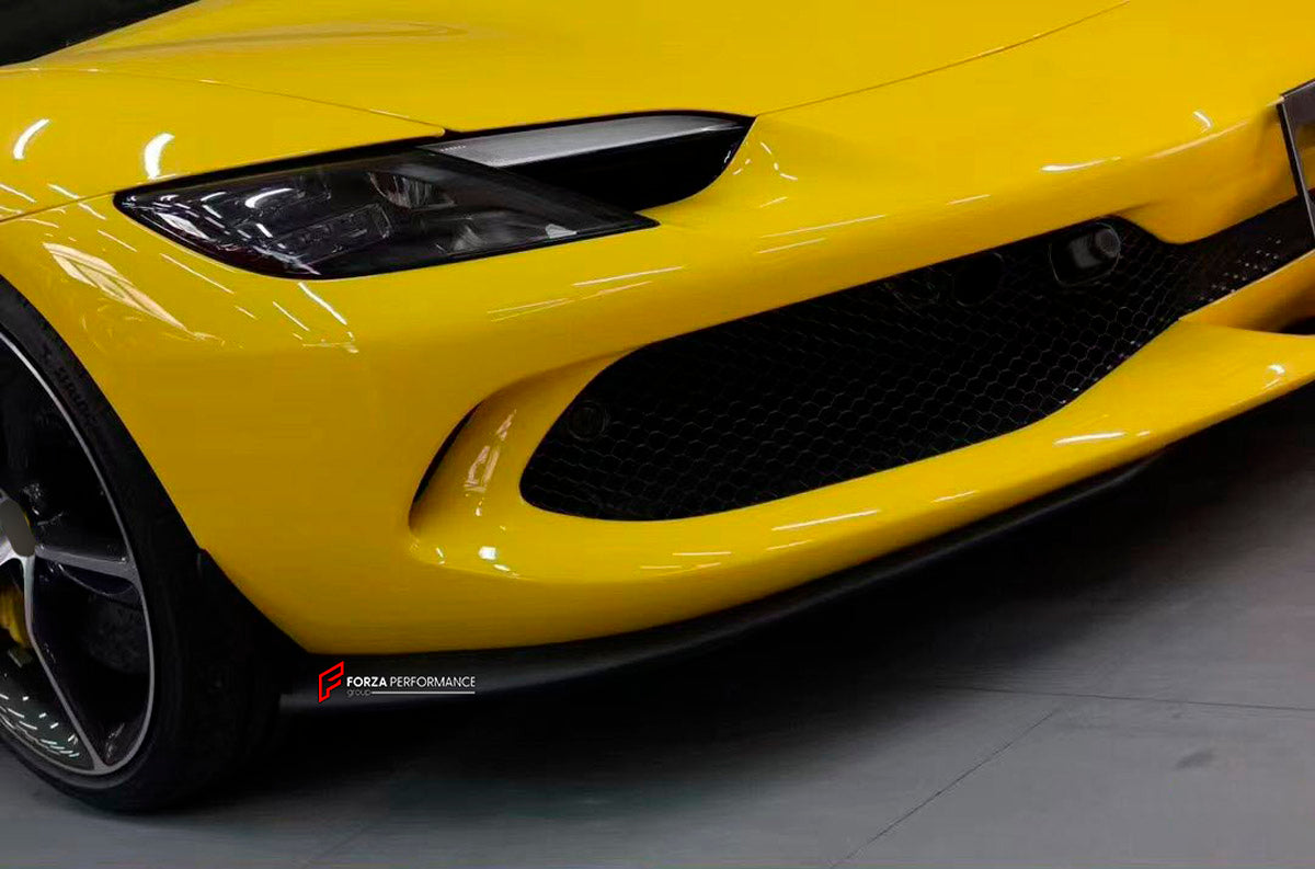 DRY CARBON REPLACEMENT BODY KIT for FERRARI 296 GTS GTB

Set includes:
Front Lip
Side Skirts
Side Air Inlet Trims
Ducktail Spoiler
Rear Diffuser
Material: Dry Carbon

NOTE: Professional installation is required.