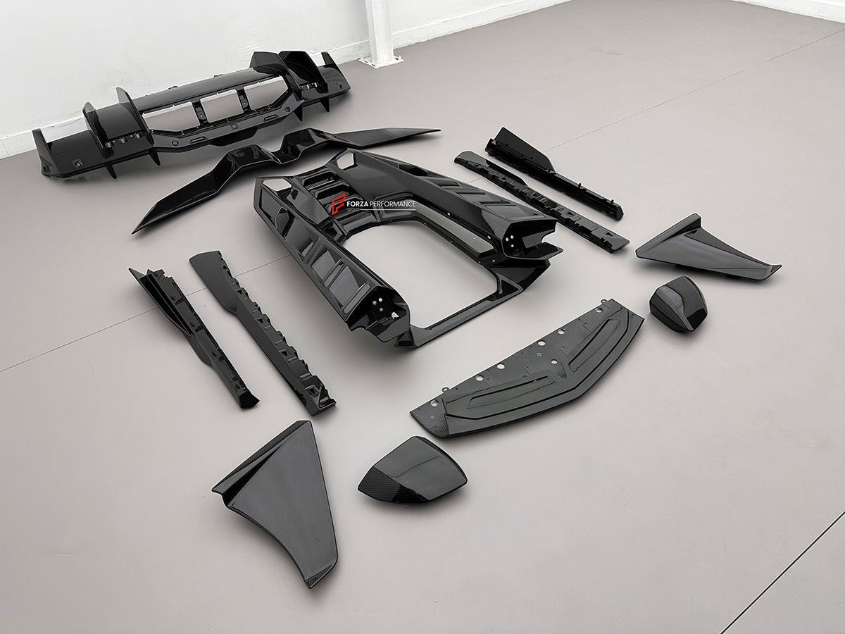 DRY CARBON REPLACEMENT BODY KIT for LAMBORGHINI REVUELTO 2023+

Set includes:

Front Lip

Side Mirror Covers

Side Skirts
Rear Spoiler
Rear Engine Bay


Material: Crafted with CNC-molded autoclave dry carbon fiber.

NOTE: Professional installation is required.

Why “Contact Us for Pricing”?

We don’t display fixed prices because our goal is to offer you the most competitive deal possible. Product costs often decrease over time, and by requesting a quote, you’ll receive our most up-to-date price on market.

