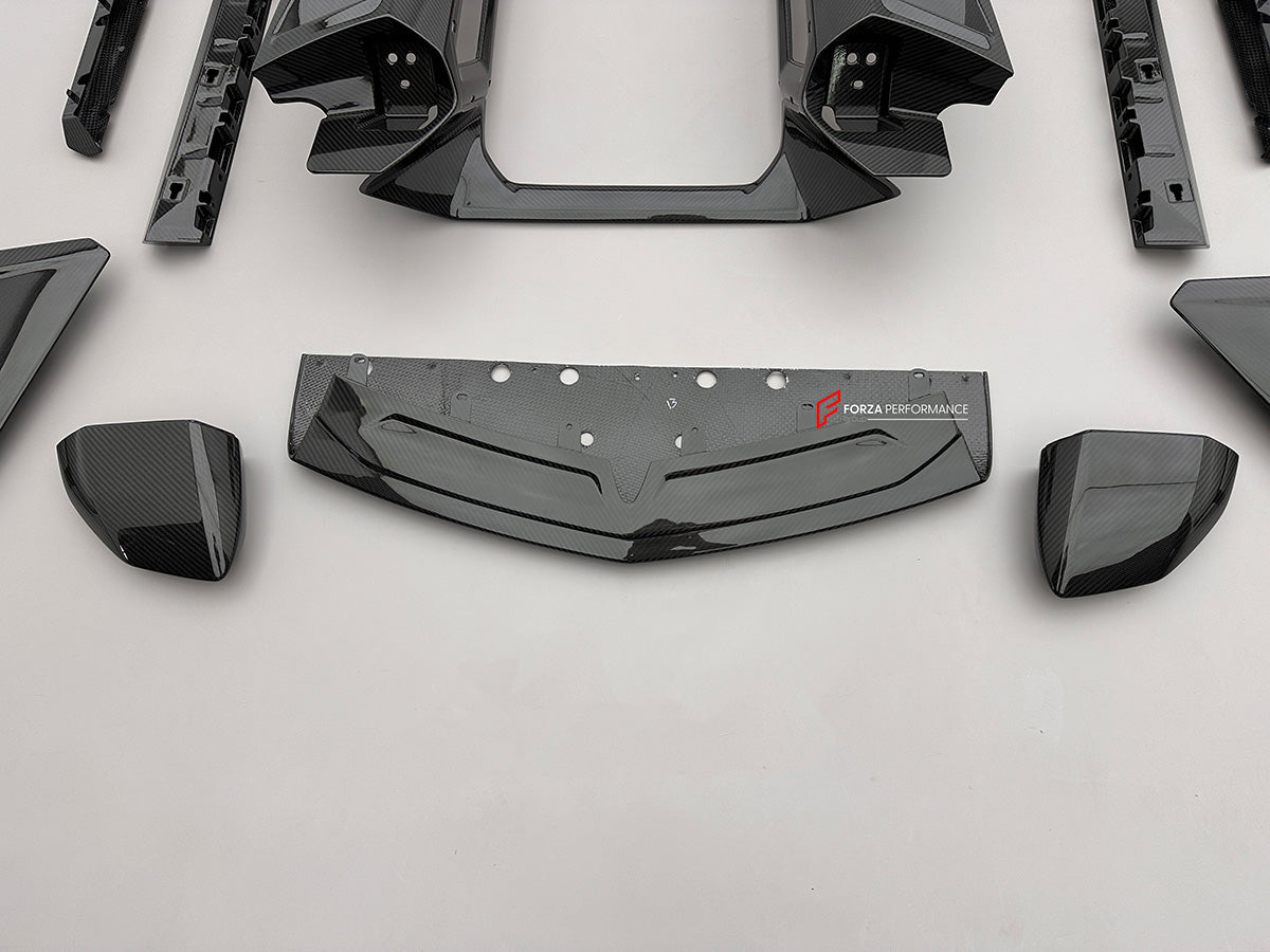DRY CARBON REPLACEMENT BODY KIT for LAMBORGHINI REVUELTO 2023+

Set includes:

Front Lip

Side Mirror Covers

Side Skirts
Rear Spoiler
Rear Engine Bay


Material: Crafted with CNC-molded autoclave dry carbon fiber.

NOTE: Professional installation is required.

Why “Contact Us for Pricing”?

We don’t display fixed prices because our goal is to offer you the most competitive deal possible. Product costs often decrease over time, and by requesting a quote, you’ll receive our most up-to-date price on market.

