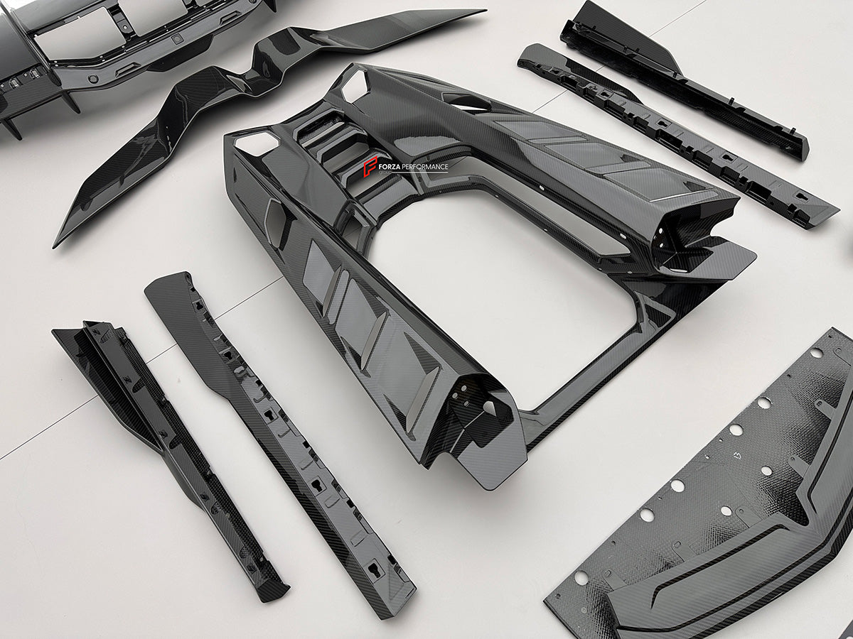 DRY CARBON REPLACEMENT BODY KIT for LAMBORGHINI REVUELTO 2023+

Set includes:

Front Lip

Side Mirror Covers

Side Skirts
Rear Spoiler
Rear Engine Bay


Material: Crafted with CNC-molded autoclave dry carbon fiber.

NOTE: Professional installation is required.

Why “Contact Us for Pricing”?

We don’t display fixed prices because our goal is to offer you the most competitive deal possible. Product costs often decrease over time, and by requesting a quote, you’ll receive our most up-to-date price on market.

