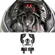 DRY CARBON REPLACEMENT ENGINE BAY KIT for FERRARI GTC4LUSSO 2016 - 2020
Set includes:

Engine Bay Side Panels
Engine Bay Center Cover
Air Box Intake Covers
Material: Dry Carbon

NOTE: Professional installation is required.