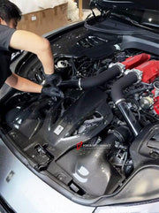 DRY CARBON REPLACEMENT ENGINE BAY KIT for FERRARI GTC4LUSSO 2016 - 2020
Set includes:

Engine Bay Side Panels
Engine Bay Center Cover
Air Box Intake Covers
Material: Dry Carbon

NOTE: Professional installation is required.
