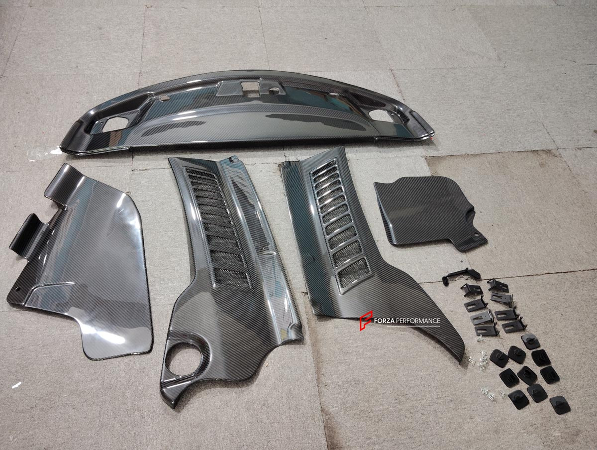 DRY CARBON REPLACEMENT ENGINE COVER for MERCEDES BENZ SLS AMG W197 2010 - 2015
Set includes:

Engine Cover
Material: Dry Carbon

NOTE: Professional installation is required.