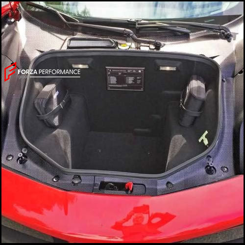 DRY CARBON REPLACEMENT FRONT TRUNK TRIM for FERRARI 488 GTB SPIDER 2015 - 2020

Set includes:

Trunk Trim

Material: Carbon Fiber

NOTE: Professional installation is required