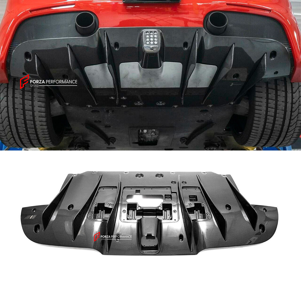 DRY CARBON REPLACEMENT REAR DIFFUSER for FERRARI 488 GTB SPIDER 2015 - 2020
Set includes:
Rear Diffuser
Material: Carbon Fiber
NOTE: Professional installation is required