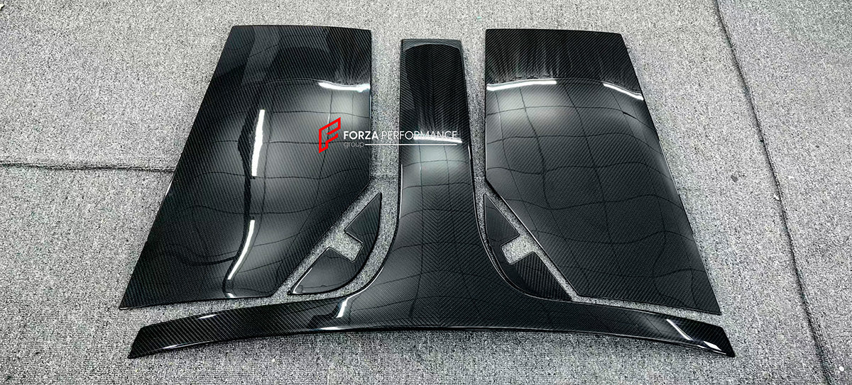 DRY CARBON ROOF COVER for MCLAREN 720S 2017 - 2023

Set includes:

Roof Cover

Material: Carbon Fiber

NOTE: Professional installation is required