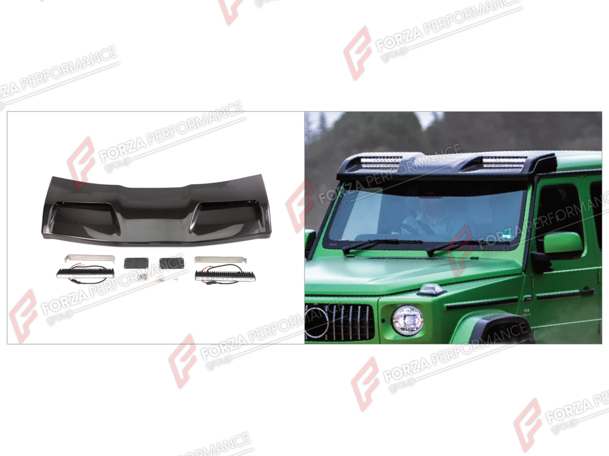 DRY CARBON ROOF LIGHT BAR for MERCEDES-BENZ G-CLASS W464 4X4 2019 - 2024 FORZA PERFORMANCE custom fit Concave Style

Set includes:
Roof Light Bar

Material: Dry Carbon

NOTE: Professional installation is required.