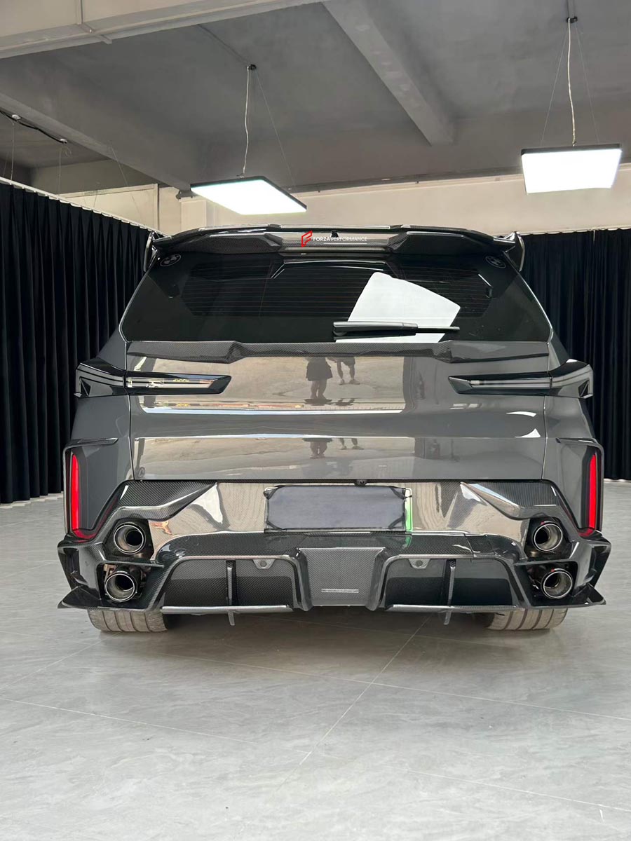 DRY CARBON ROOF SPOILER for BMW XM G09 2023+
Set includes:

Roof Spoiler
Material: Dry Carbon (Can be made in 3K Twill or Forged Pattern)

NOTE: Professional installation is required.