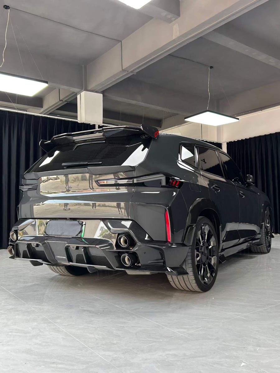 DRY CARBON ROOF SPOILER for BMW XM G09 2023+
Set includes:

Roof Spoiler
Material: Dry Carbon (Can be made in 3K Twill or Forged Pattern)

NOTE: Professional installation is required.
