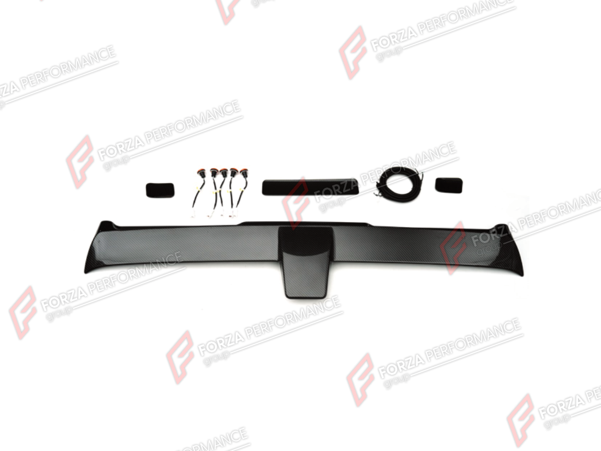 DRY CARBON ROOF SPOILER WITH LED LIGHTS for MERCEDES-BENZ G-CLASS W464 4X4 2019 - 2024 FORZA PERFORMANCE custom fit American Vehicle

Set includes:
Roof Spoiler With LED Lights

Material: Dry Carbon

NOTE: Professional installation is required.