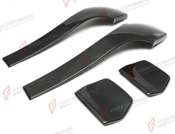 DRY CARBON SEAT BACK COVERS for BMW M3 F80 2015 - 2020
Set includes:

Seat Back Covers
Material: Dry Carbon

NOTE: 4 pcs per set. Add-on type - installs over the original part. Professional installation is required.