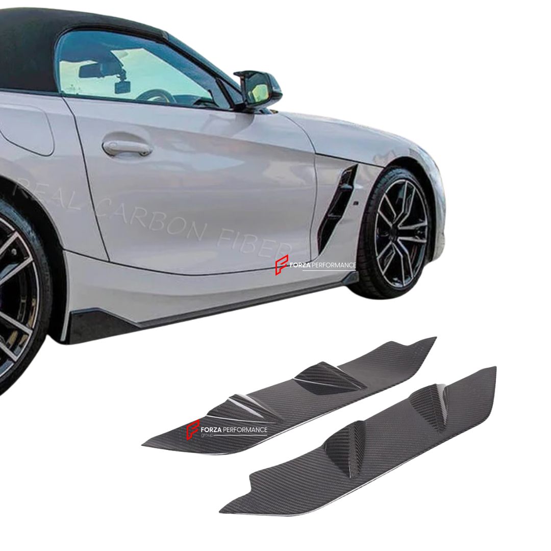 DRY CARBON SIDE FENDER VENTS for BMW Z4 G29 2019 - 2025 FORZA PERFORMANCE Custom Fit
Set includes:

Side Fender Vents
Material: Dry Carbon

NOTE: Professional installation is required.

Why “Contact Us for Pricing”?
We don’t display fixed prices because our goal is to offer you the most competitive deal possible. Product costs often decrease over time, and by requesting a quote, you’ll receive our most up-to-date price on market.

SECURED PAYMENT METHODS
PayPal (+4.4% fee)
Visa / Mastercard / American Expre