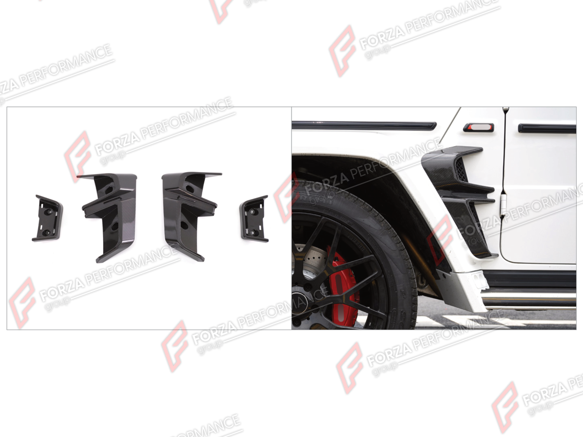 DRY CARBON SIDE FENDER VENTS for MERCEDES-BENZ G-CLASS W464 2019 - 2024

Set includes:
Side Fender Vents

Material: Dry Carbon

NOTE: Professional installation is required.