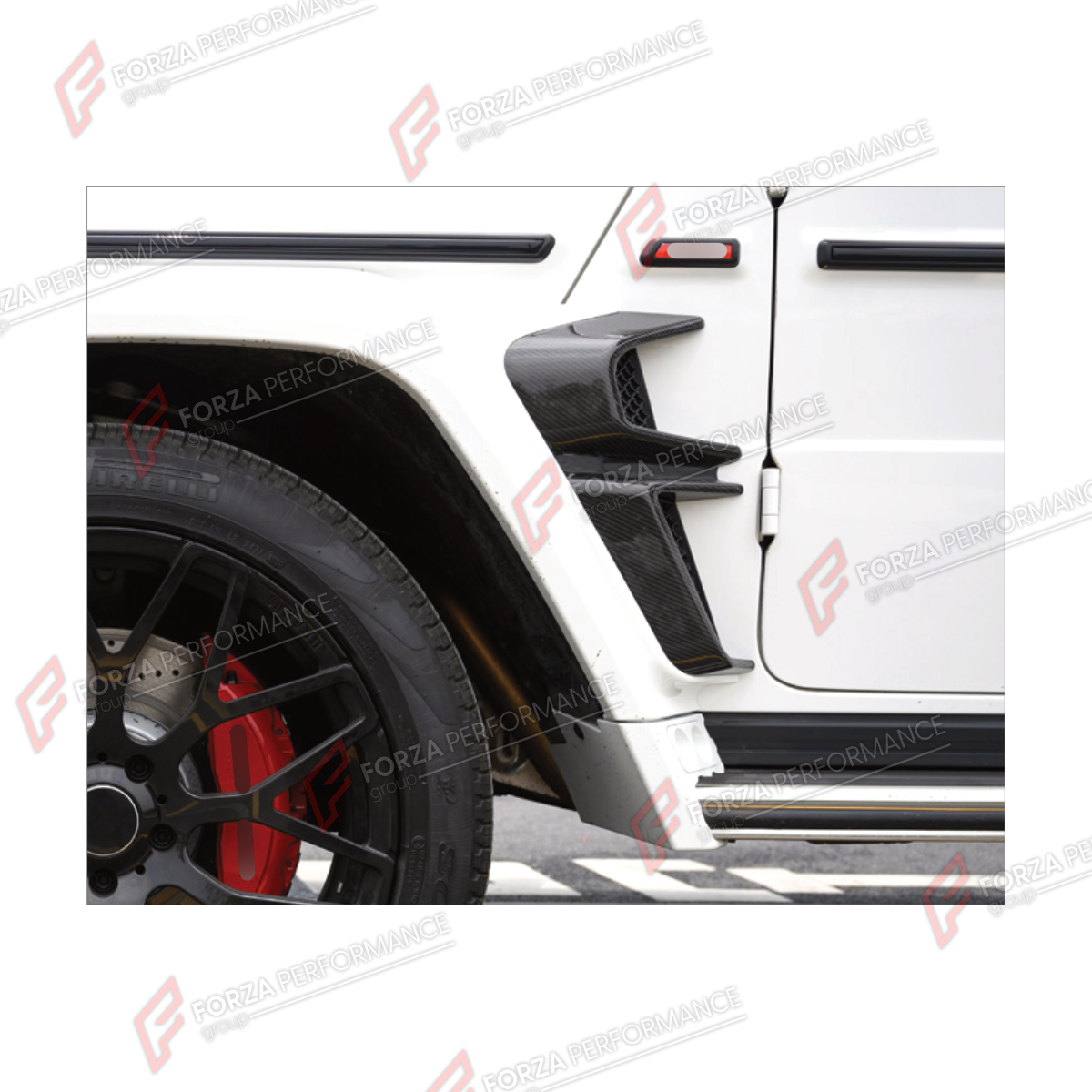 DRY CARBON SIDE FENDER VENTS for MERCEDES-BENZ G-CLASS W464 2019 - 2024

Set includes:
Side Fender Vents

Material: Dry Carbon

NOTE: Professional installation is required.