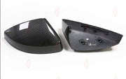 DRY CARBON SIDE MIRROR COVERS for AUDI A3 S3 RS3 8V 2013 - 2020
Set includes:

Side Mirror Covers (with or without assist-sensor cutout - your choice)
Material: Dry Carbon

NOTE: Available with or without the driver-assist sensor cutout - specify your version when ordering. Professional installation is required.