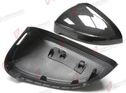 DRY CARBON SIDE MIRROR COVERS for AUDI A5 S5 RS5 B9 2017 - 2024
Set includes:

Side Mirror Covers (with or without assist-sensor cutout - your choice)
Material: Dry Carbon

NOTE: Available with or without the driver-assist sensor cutout - specify your version when ordering. Professional installation is required.