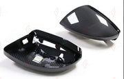 DRY CARBON SIDE MIRROR COVERS for AUDI A6 S6 RS6 C8 2019+
Set includes:

Side Mirror Covers (with or without assist-sensor cutout - your choice)
Material: Dry Carbon

NOTE: Available with or without the driver-assist sensor cutout - specify your version when ordering. For LHD (left-hand drive) cars only. Professional installation is required.