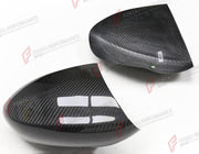 DRY CARBON SIDE MIRROR COVERS for BMW M3 E90 E92 E93 2008 - 2013
Set includes:

Side Mirror Covers
Material: Dry Carbon

NOTE: Professional installation is required.
