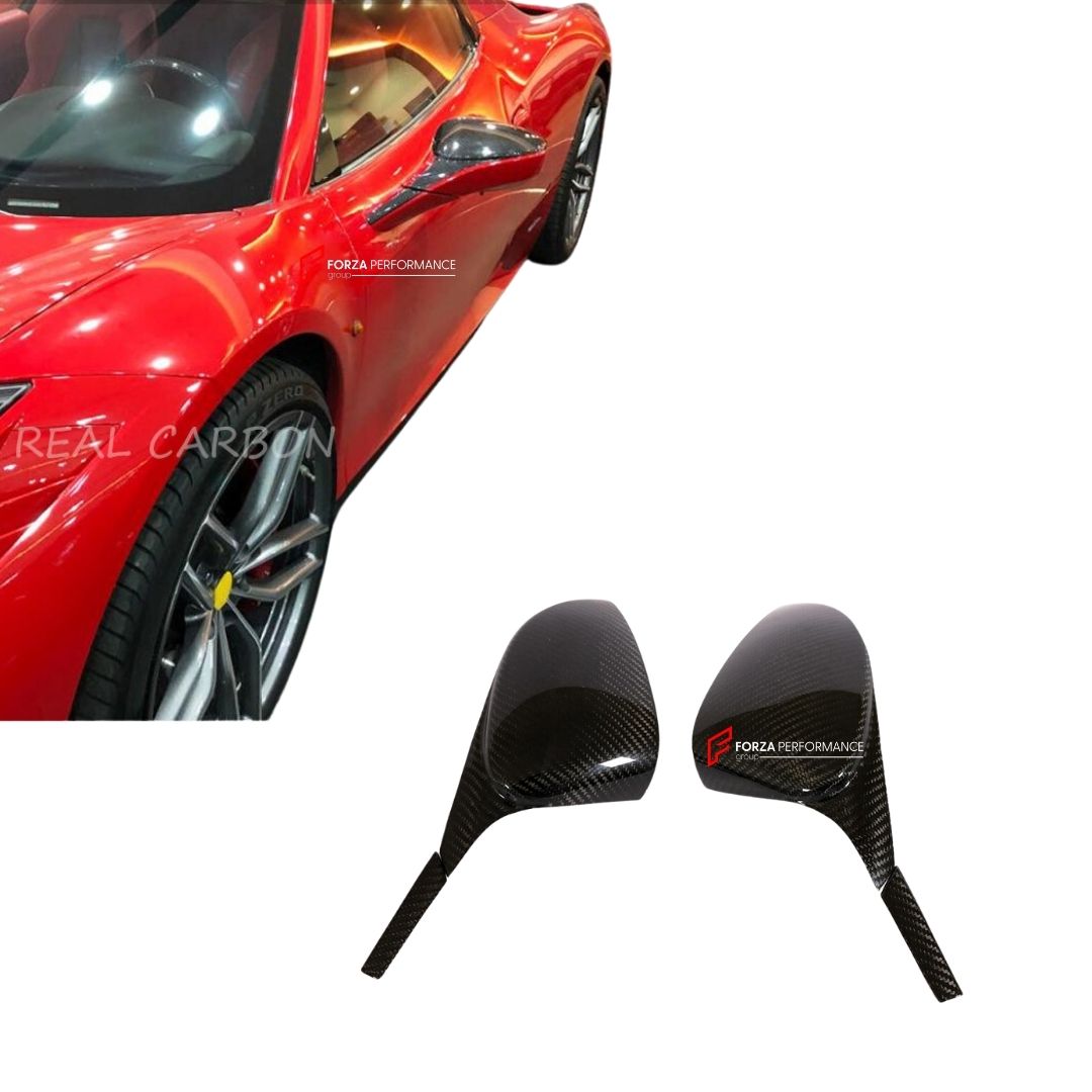 DRY CARBON SIDE MIRROR COVERS for FERRARI 458 ITALIA SPIDER 2009 - 2016 FORZA PERFORMANCE Custom Fit
Set includes:

Side Mirror Covers
Material: Dry Carbon

NOTE: Professional installation is required.

Why “Contact Us for Pricing”?
We don’t display fixed prices because our goal is to offer you the most competitive deal possible. Product costs often decrease over time, and by requesting a quote, you’ll receive our most up-to-date price on market.

SECURED PAYMENT METHODS
PayPal (+4.4% fee)
Visa / Mastercard
