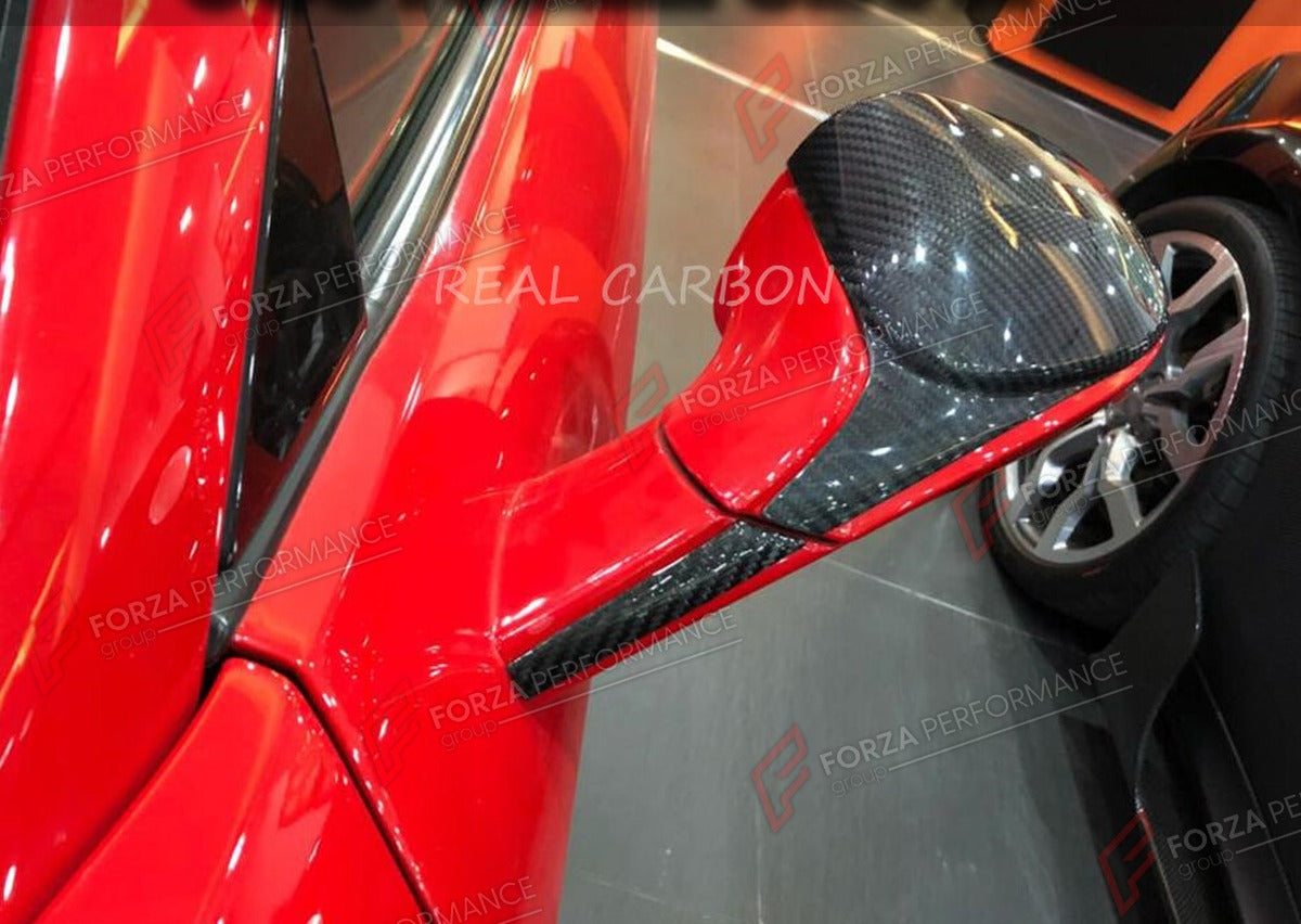 DRY CARBON SIDE MIRROR COVERS for FERRARI 458 ITALIA SPIDER 2009 - 2016 FORZA PERFORMANCE Custom Fit
Set includes:

Side Mirror Covers
Material: Dry Carbon

NOTE: Professional installation is required.

Why “Contact Us for Pricing”?
We don’t display fixed prices because our goal is to offer you the most competitive deal possible. Product costs often decrease over time, and by requesting a quote, you’ll receive our most up-to-date price on market.

SECURED PAYMENT METHODS
PayPal (+4.4% fee)
Visa / Mastercard