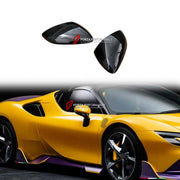 DRY CARBON SIDE MIRROR COVERS for FERRARI SF90 STRADALE SPIDER 2019+ FORZA PERFORMANCE custom fit Mansory Style

Set includes:
Side Mirror Covers

Material: Dry Carbon

NOTE: Professional installation is required.