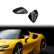 DRY CARBON SIDE MIRROR COVERS for FERRARI SF90 STRADALE SPIDER 2019+ FORZA PERFORMANCE custom fit Mansory Style

Set includes:
Side Mirror Covers

Material: Dry Carbon

NOTE: Professional installation is required.
