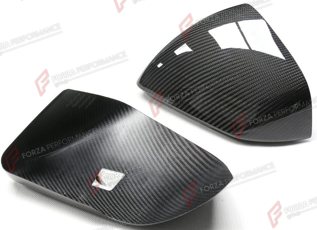 DRY CARBON SIDE MIRROR COVERS for FORD MUSTANG S550 2015 - 2023
Set includes:

Side Mirror Covers
Material: Dry Carbon

NOTE: For mirrors with the turn-signal cutout. For EU-version cars. Add-on type - installs over the original part. Professional installation is required.