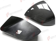DRY CARBON SIDE MIRROR COVERS for FORD MUSTANG S550 2015 - 2023
Set includes:

Side Mirror Covers
Material: Dry Carbon

NOTE: For mirrors with the turn-signal cutout. For EU-version cars. Add-on type - installs over the original part. Professional installation is required.