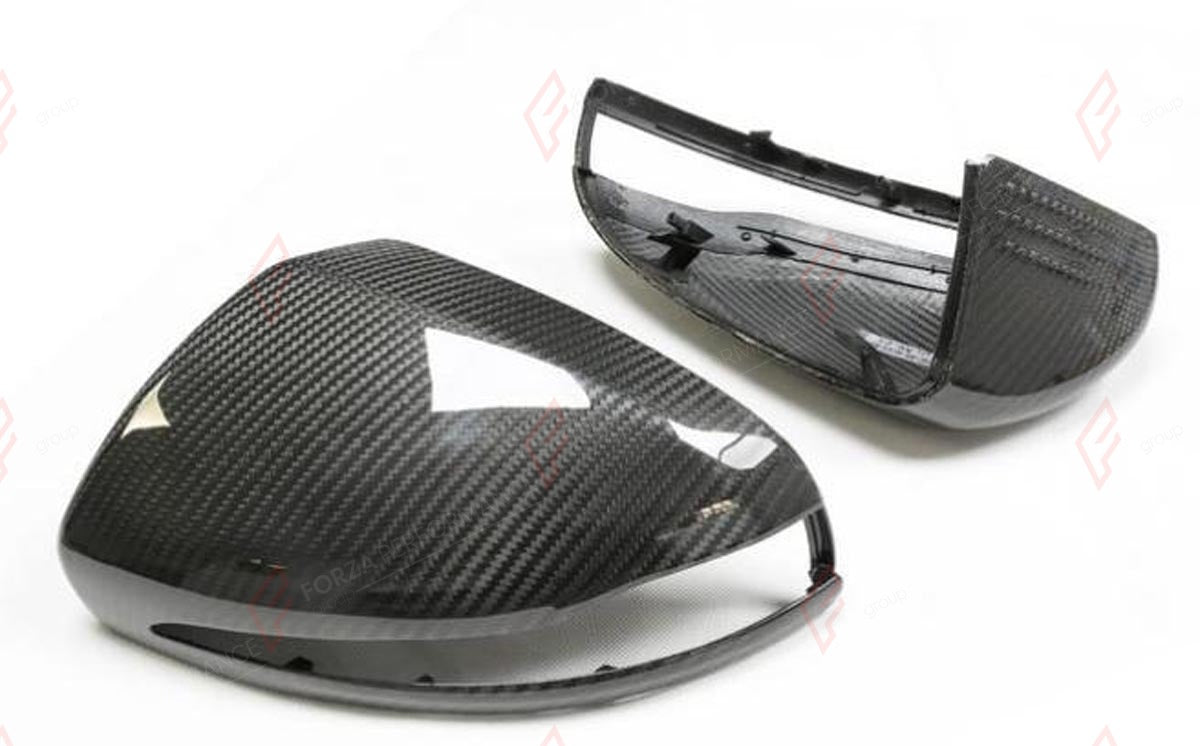 DRY CARBON SIDE MIRROR COVERS for MERCEDES BENZ C CLASS W205 2015 - 2021
Set includes:

Side Mirror Covers
Material: Dry Carbon

NOTE: Available for LHD and RHD cars - specify your drive side. Professional installation is required.