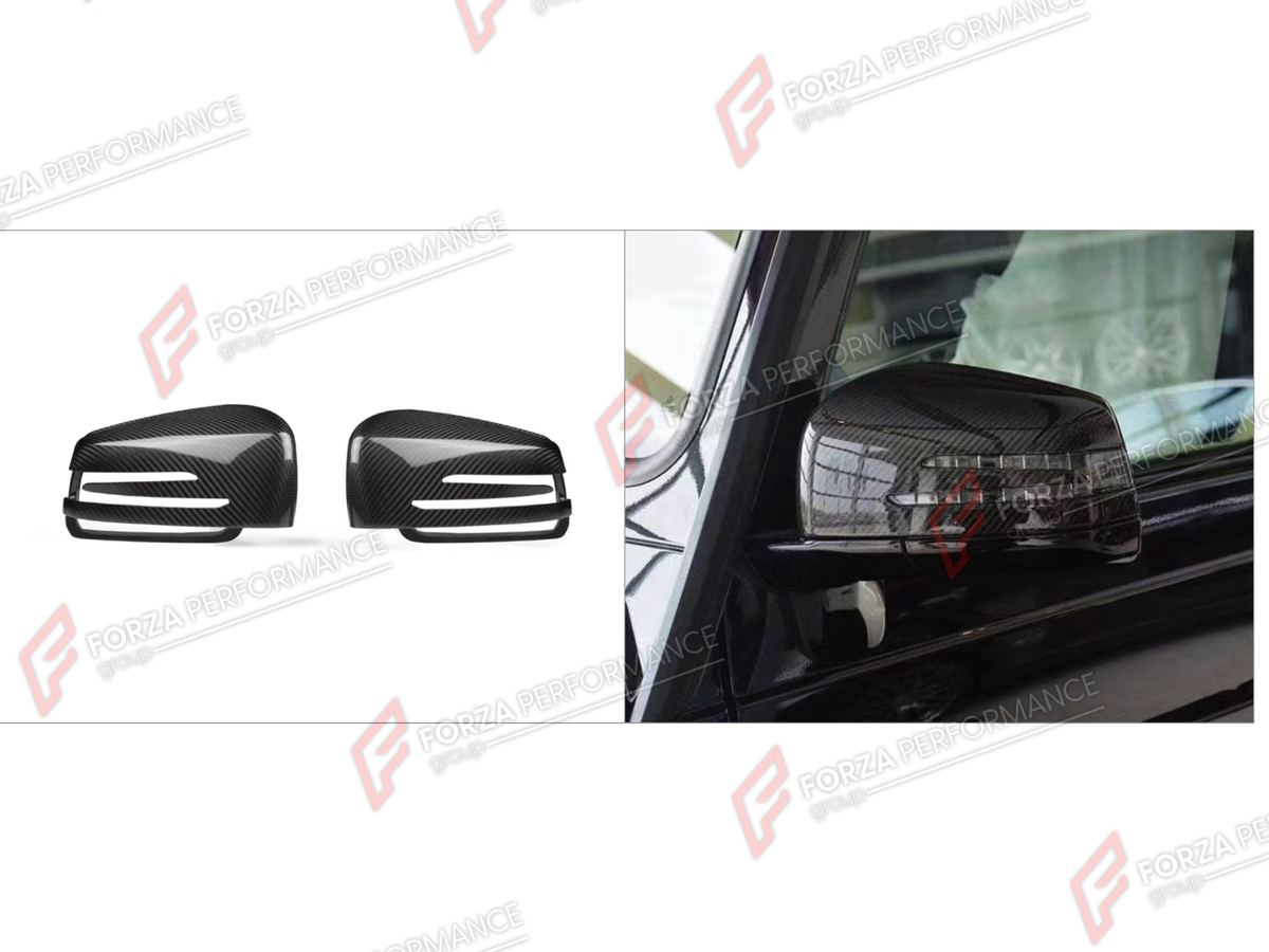 DRY CARBON SIDE MIRROR COVERS for MERCEDES-BENZ G-CLASS W463 G63 2012 - 2018

Set includes:
Side Mirror Covers

Material: Dry Carbon

NOTE: Professional installation is required.